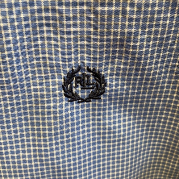 Ralph Lauren button down shirt,size 10,blue and white checkers with white collar - Picture 2 of 7